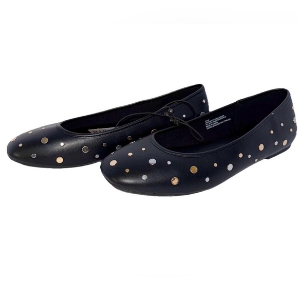 Seychelles|Anthropologie Black studded embellished round toe flats,boho NWT•••7W - Picture 2 of 12